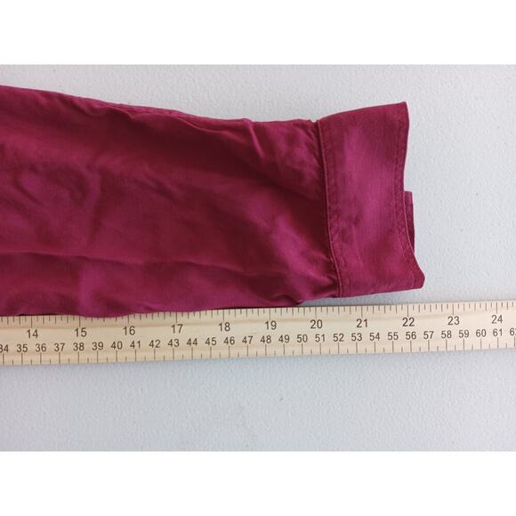 Ann Taylor Loft Womens SZ Medium 100% Rayon Maroon Long Sleeve Blouse - Picture 8 of 10